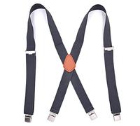 Bretelles, Bretelles noires robustes for hommes, bretelles élastiques réglables à dos en X, accessoires de vêtements la mode for(Deep Grey)