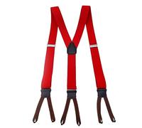 Bretelles Clip De Sangle Élastique pour Hommes Clip De Sangle De Style Bouton Vintage Sangle De Pantalon Occidentale Sangle De Pantalon Suspendue Rouge