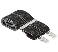 Bretelles de pantalon franc-maçon maçonnique pour homme Noir X Dos 4 clips argentés Tailles XL, Noir , XL (122 cm grande longueur)