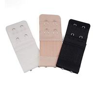 Bretelles d'extension de soutien-gorge 3PC - Soutiens-gorge élastiques pour femmes - 2 rangées de crochets sur chaque extension de sangle de soutien-gorge - Ensemble de 3 pièces noir, beige et blanc