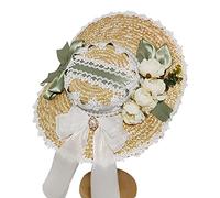 Bretelles en ruban soyeux pour femme - Chapeau de paille et mentonnière - Décoration florale - Accessoire exquis de cosplay