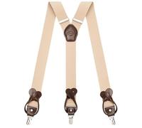 Bretelles Homme avec Options de Fixation par Clip et Bouton, 6 Boutons Inclus, Largeur 3,5 cm en Forme de Y pour les Tailles jusqu'à 200 cm, Acier Inoxydable, Plage de Réglage d'Élasticité Extra Large