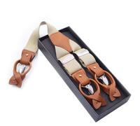 Bretelles Homme - Élastique - Réglable - Beige