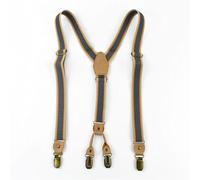 Bretelles Homme Larges 1Pc 2/2.5 * 120cm Mens Suspenders Unisex 4 Clips Y-Type Stripe Elastic Strap Braces Casual Accessory(B-Orange-25mm)