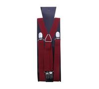 Bretelles Homme Larges 1Pc Men’s Wide X-Back Adjustable Elastic Suspenders With Heavy Duty Metal Clips(Wine Red)