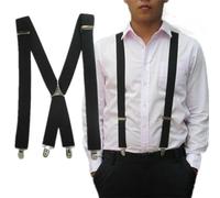 Bretelles Homme Larges 1Pc Men’s Wide X-Back Adjustable Elastic Suspenders With Heavy Duty Metal Clips(Dark coffee)