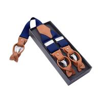 Bretelles Homme Larges 3.5X125 Cm 6 Clips Men Suspenders Male Casual Suspensorio Button-end Trousers Strap Strap Hombre Suspensorios(Deep Blue)