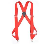 Bretelles Homme Larges 3.5X125cm Mens Suspenders 2 Clips Adult Suspender X-Type Male Strap Elastic Adjustable Work Braces Jeans Strap(Red)