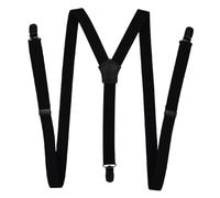 Bretelles Homme Larges 3 Clip Suspenders Solid Black Unisex Suspender Women Mens Braces For Trousers Elastic Belts Straps(2.0x120cm)