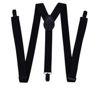 Bretelles Homme Larges 3 Clip Suspenders Solid Black Unisex Suspender Women Mens Braces For Trousers Elastic Belts Straps(2.5x120cm)