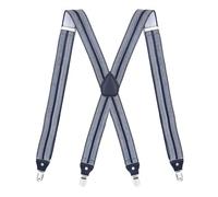 Bretelles Homme Larges 35/25mm Wide Men Suspenders High Elastic Adjustable 4 Strong Clips Suspender Heavy Duty X Back Trousers Braces(Gray A 35mm)