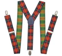 Bretelles Homme Larges Men's Unisex Clip-on Braces Elastic 3.5cm Wide Larger Suspenders Y-back Suspender(110CM)
