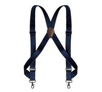 Bretelles Homme Larges Side Clips Suspenders For Men Heavy Duty 3.5cm Wide X-Back With Bronze Hooks Adjustable Elastic Trouser Braces Suspender(Deep Blue)