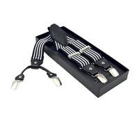 Bretelles Homme Larges Stripe Suspenders Pants Men Elastic Y Shape Braces 4 Clips Suspender Belt 3.5 * 120cm Suspender Male(Black)