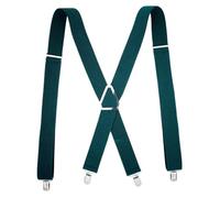 Bretelles Homme Larges Suspenders Men Adjustable Elastic X Back Pants Women Suspender For Trousers 2.5CM Width 4 Clips Adjustable Elastic Back Braces(Green)