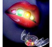 Bretelles lumineuses à LED clignotantes pour Halloween, fête d'Halloween, cosplay, dentiers lumineux