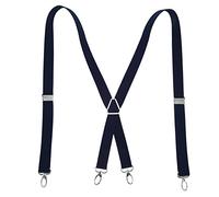 Bretelles pour Hommes, élastique Réglable de 1 Pouce de Large, Bretelles de Pantalon à Boucles en Métal pour Adulte, Jarretelles Arrière en X pour Hommes, Accessoires (Bleu marine)