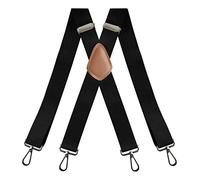 Bretelles Pour Pantalon Ouest Sangle à boucle for homme adulte à 4 clips, clip de sangle à boucle en cuir marron de type X noir Bretelles Réglables Pour Hommes ( Color : Black , Size : 3.5x120cm )