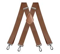 Bretelles Pour Pantalon Ouest Sangle à boucle for homme adulte à 4 clips, clip de sangle à boucle en cuir marron de type X noir Bretelles Réglables Pour Hommes ( Color : Camel , Size : 3.5x120cm )
