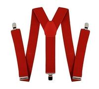 BRETELLES RÉGLABLE PANTALON BRETELLES DÉGUISEMENT UNISEXE - Rouge,