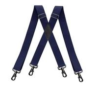 Bretelles Robustes pour Hommes Grands et Forts avec 4 Crochets à Pression, Bretelles Élastiques Réglables pour Travail, Ceinture pour Jeans, Salopettes et Pantalons Moto Bleu marine 3.5×120cm