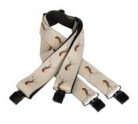 Bretelles - SOMLYS - 170 - Larges - Motif Cerf - Beige