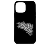 Breton Carte de Bretagne avec des Mots bretons Breizh Coque pour iPhone 13 Pro Max