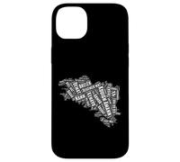 Breton Carte de Bretagne avec des Mots bretons Breizh Coque pour iPhone 14 Plus