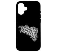 Breton Carte de Bretagne avec des Mots bretons Breizh Coque pour iPhone 16