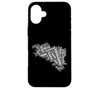 Breton Carte de Bretagne avec des Mots bretons Breizh Coque pour iPhone 16 Plus