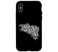 Breton Carte de Bretagne avec des Mots bretons Breizh Coque pour iPhone X/XS