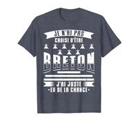 Breton Humour Hommes de la Bretagne T-Shirt, Homme, Bleu Chiné, M