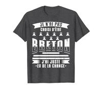 Breton Humour Hommes de la Bretagne T-Shirt, Homme, Chiné Foncé, M