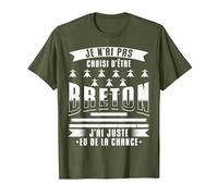 Breton Humour Hommes de la Bretagne T-Shirt, Homme, Olive, M