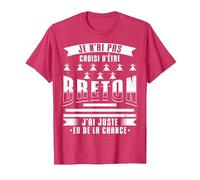 Breton Humour Hommes de la Bretagne T-Shirt, Homme, Rouge Chiné, M