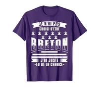 Breton Humour Hommes de la Bretagne T-Shirt, Homme, Violet, M
