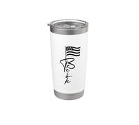 Bretonne Drapeau Breton Fier Breton Bretagne simple Breizh Gobelet isotherme en acier inoxydable double paroi