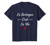 Bretonne Humour Amour Bretagne Femme Bretagne T-Shirt, Enfant, Bleu Marine, 8 Ans