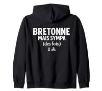 Bretonne mais Sympa des Fois Humour Femme Bretagne Identité Sweat à Capuche