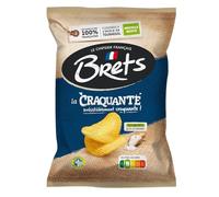 BRETS - Chips craquante sel de Guérande - Extra Croustillantes · Cuisinées à l'Huile de Tournesol · Pommes de Terre 100% Françaises - le paquet de 125 g - Le Lot De 4