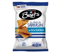 BRETS Chips de sarrasin au sel de Guérande, 120 g, texture épaisse et croustillante, produit en Bretagne - Lot de 6