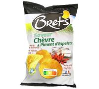 BRET'S - Chips Gourmandes saveur Chèvre et Piment d'Espelette, Sachet 125g - Lot de 4