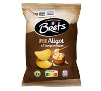 BRETS Chips saveur Aligot à l'Aveyronnaise, pommes de terre françaises, sachet de 125 g - Lot de 6