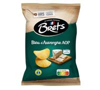 BRETS - Chips Saveur Bleu d'Auvergne - Pommes de Terre 100% Françaises · Cuisinées à l'Huile de Tournesol · Produit en Bretagne · Extra Croustillantes - le sachet de 125g - Le Lot De 4