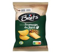 BRETS - Chips Saveur Comté AOP - Arôme Naturel · Pommes de Terre 100% Françaises · Extra Croustillantes · Cuisinées à l'Huile de Tournesol · Produit en Bretagne - le paquet de 125g - Le Lot De 4