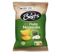 BRETS - Chips Saveur Pesto et Mozzarella - Sans Colorants · Arôme Naturel · Cuisinées à l'Huile de Tournesol · Pommes de Terre 100% Françaises · Extra Croustillantes - le paquet de 125g - Le Lot De 4