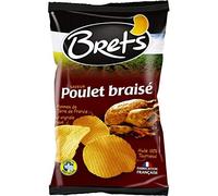 BRET'S Chips Saveur Poulet Braisé 125G, des croustillantes gourmandises pour vos apéritifs conviviaux- Lot De 4