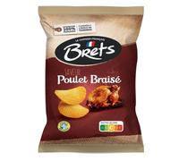 BRETS - Chips Saveur Poulet Braisé - Sans Colorants · Pommes de Terre 100% Françaises · Cuisinées à l'Huile de Tournesol · Extra Croustillantes · Produit en Bretagne - le paquet de 125g - Le Lot De 4