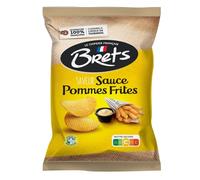 BRETS - Chips saveur sauce pommes frites - Sans Colorants · Arôme Naturel · Cuisinées à l'Huile de Tournesol · Pommes de Terre 100% Françaises · Extra Croustillantes - le sachet de 125g - Le Lot De 4