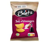 BRETS - Chips Saveur Sel et Vinaigre - Sans Colorants · Arôme Naturel · Sans Conservateurs · Cuisinées à l'Huile de Tournesol · Extra Croustillantes - le paquet de 125g - Le Lot De 4